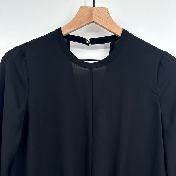 NEW Madewell Bell-Sleeve Tie Front V-Neck Top Blouse in Black Size X-Small NWT - Picture 6 of 13